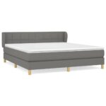 vidaXL Boxspring posteľ s matracom tmavosivá 180x200 cm látka – Obrázok 2