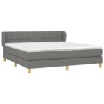 vidaXL Boxspring posteľ s matracom tmavosivá 180x200 cm látka – Obrázok 3