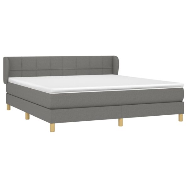 vidaXL Boxspring posteľ s matracom tmavosivá 180x200 cm látka – Obrázok 3
