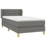 vidaXL Boxspring posteľ s matracom tmavosivá 100x200 cm látka – Obrázok 3