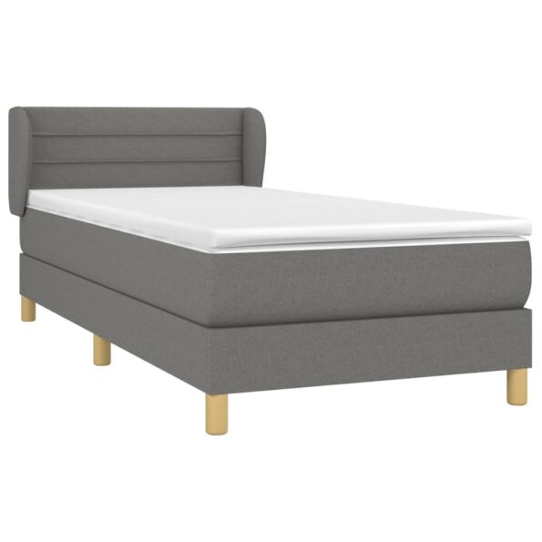 vidaXL Boxspring posteľ s matracom tmavosivá 100x200 cm látka – Obrázok 3