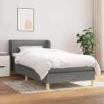 vidaXL Boxspring posteľ s matracom tmavosivá 100x200 cm látka