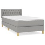 vidaXL Boxspring posteľ s matracom bledosivý 100x200 cm látka – Obrázok 2