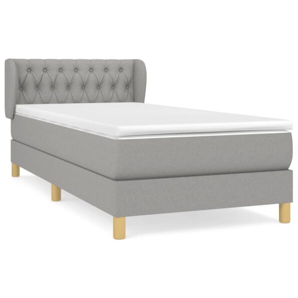 vidaXL Boxspring posteľ s matracom bledosivý 100x200 cm látka – Obrázok 2