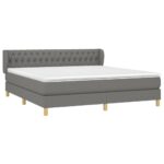 vidaXL Boxspring posteľ s matracom tmavosivá 180x200 cm látka – Obrázok 3