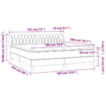 vidaXL Boxspring posteľ s matracom tmavosivá 180x200 cm látka – Obrázok 7