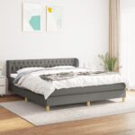 vidaXL Boxspring posteľ s matracom tmavosivá 180x200 cm látka