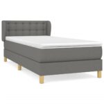 vidaXL Boxspring posteľ s matracom tmavosivá 100x200 cm látka – Obrázok 2