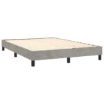 vidaXL Posteľný rám boxsping s matracom bledosivý 140x200 cm zamat – Obrázok 4