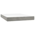 vidaXL Posteľný rám boxsping s matracom bledosivý 140x200 cm zamat – Obrázok 5
