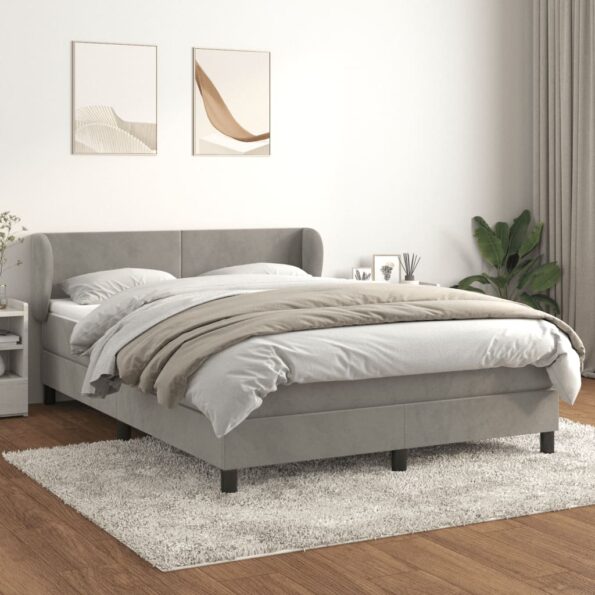 VXL8720287412496_m_en_hd_1.jpg vidaXL Posteľný rám boxsping s matracom bledosivý 140x200 cm zamat – Obrázok 1