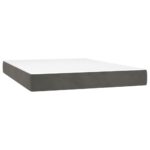 vidaXL Posteľný rám boxspring s matracom tmavosivý 140x200 cm zamat – Obrázok 5