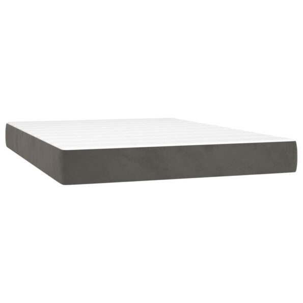 vidaXL Posteľný rám boxspring s matracom tmavosivý 140x200 cm zamat – Obrázok 5