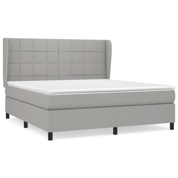 vidaXL Boxspring posteľ s matracom bledosivá 180x200 cm látka – Obrázok 2