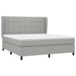 vidaXL Boxspring posteľ s matracom bledosivá 180x200 cm látka – Obrázok 3