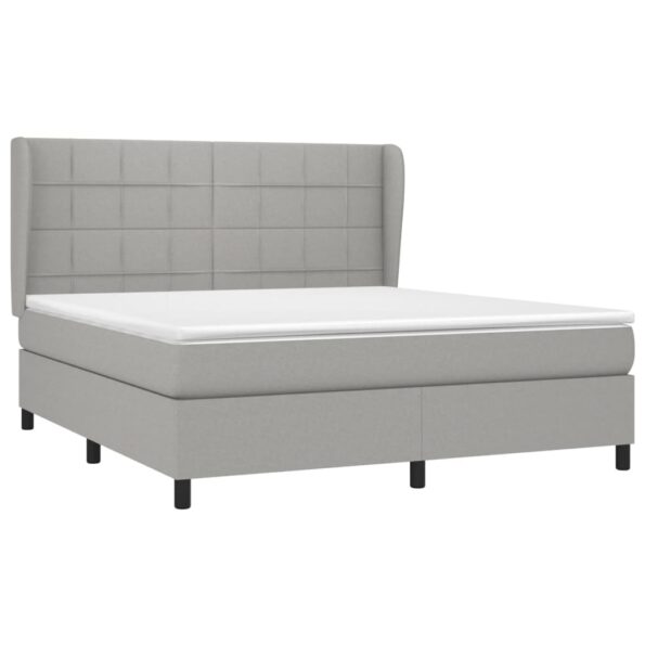 vidaXL Boxspring posteľ s matracom bledosivá 180x200 cm látka – Obrázok 3
