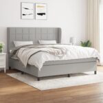 vidaXL Boxspring posteľ s matracom bledosivá 180x200 cm látka