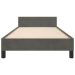 vidaXL Rám postele s čelom tmavosivý 90x200 cm zamat – Obrázok 6