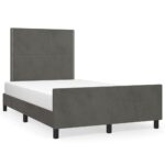 vidaXL Rám postele s čelom tmavosivý 120x200 cm zamat – Obrázok 2