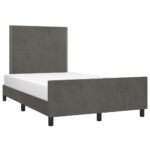 vidaXL Rám postele s čelom tmavosivý 120x200 cm zamat – Obrázok 3