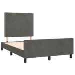 vidaXL Rám postele s čelom tmavosivý 120x200 cm zamat – Obrázok 4