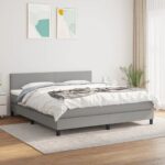 vidaXL Boxspring posteľ s matracom bledosivá 180x200 cm látka