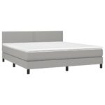 vidaXL Boxspring posteľ s matracom bledosivá 180x200 cm látka – Obrázok 3