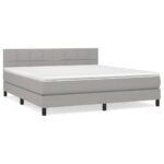 vidaXL Boxspring posteľ s matracom bledosivá 180x200 cm látka – Obrázok 2