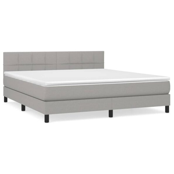 vidaXL Boxspring posteľ s matracom bledosivá 180x200 cm látka – Obrázok 2