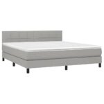 vidaXL Boxspring posteľ s matracom bledosivá 180x200 cm látka – Obrázok 3