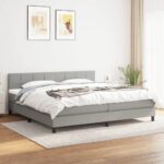 vidaXL Boxspring posteľ s matracom bledosivá 180x200 cm látka
