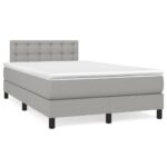 vidaXL Boxspring posteľ s matracom bledosivá 120x200 cm látka – Obrázok 2