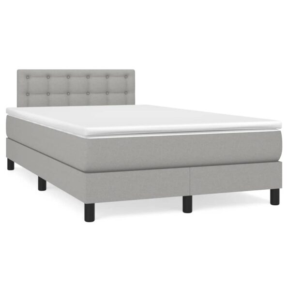 vidaXL Boxspring posteľ s matracom bledosivá 120x200 cm látka – Obrázok 2