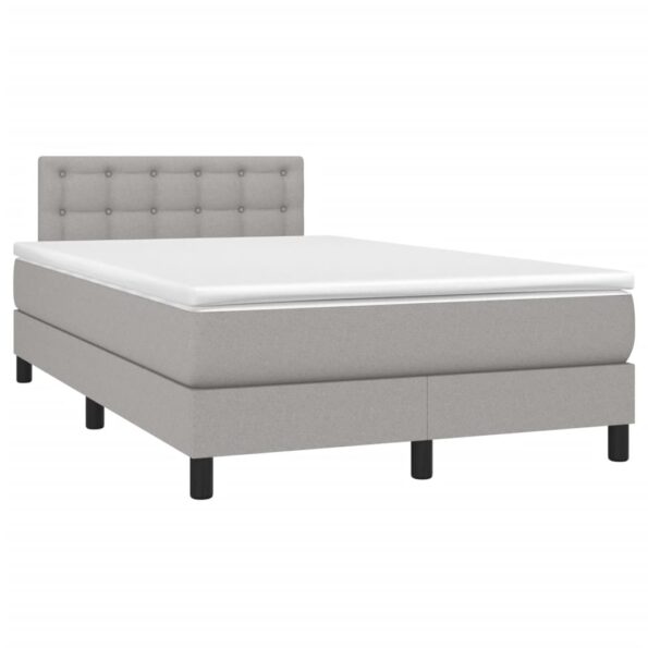 vidaXL Boxspring posteľ s matracom bledosivá 120x200 cm látka – Obrázok 3