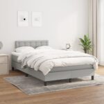 vidaXL Boxspring posteľ s matracom bledosivá 120x200 cm látka
