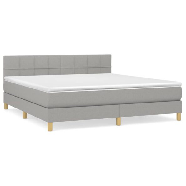 vidaXL Boxspring posteľ s matracom svetlosivá 100x200 cm látka – Obrázok 2