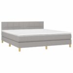 vidaXL Boxspring posteľ s matracom svetlosivá 100x200 cm látka – Obrázok 3