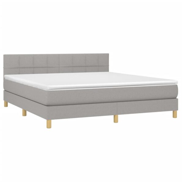 vidaXL Boxspring posteľ s matracom svetlosivá 100x200 cm látka – Obrázok 3