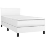 vidaXL Boxspring posteľ s matracom biela 90x200 cm umelá koža – Obrázok 3