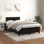 vidaXL Posteľný rám boxspring s matracom čierny 120x200 cm zamat