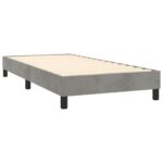 vidaXL Posteľný rám boxsping s matracom bledosivý 90x190 cm zamat – Obrázok 4