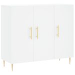 vidaXL Komoda biela 90x34x80 cm kompozitné drevo – Obrázok 2