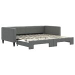 vidaXL Denná posteľ s rozkladacou posteľou tmavosivá 100x200 cm látka – Obrázok 2