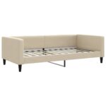 vidaXL Rozkladacia denná posteľ s matracmi krémová 100x200 cm látka – Obrázok 4