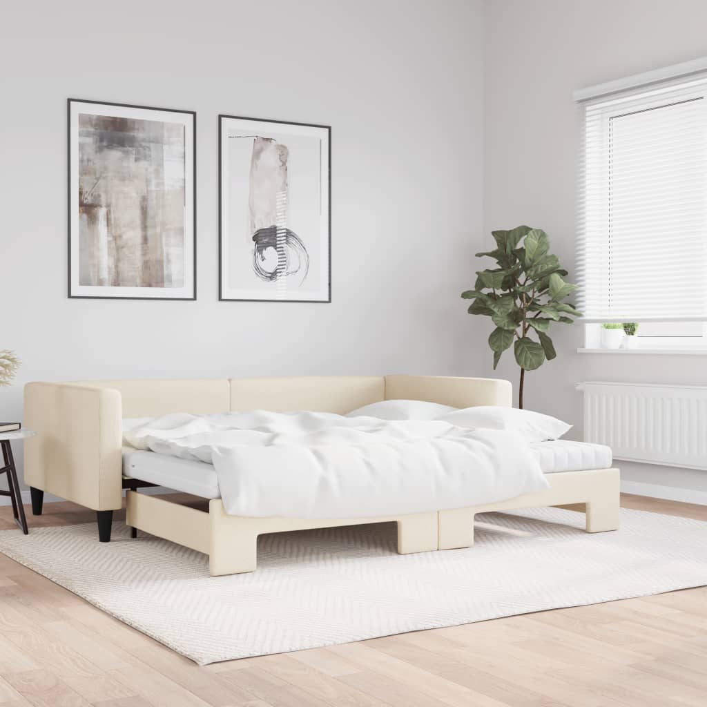 VXL8720845459796_m_en_hd_1.jpg vidaXL Rozkladacia denná posteľ s matracmi krémová 100x200 cm látka – Obrázok 1
