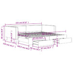 vidaXL Rozkladacia denná posteľ so zásuvkami krémová 100x200 cm látka – Obrázok 12