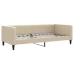 vidaXL Rozkladacia denná posteľ so zásuvkami krémová 100x200 cm látka – Obrázok 6