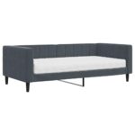 vidaXL Denná posteľ s matracom tmavosivá 90x190 cm zamat – Obrázok 2