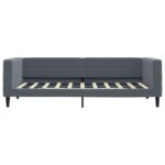 vidaXL Denná posteľ s matracom tmavosivá 90x190 cm zamat – Obrázok 4