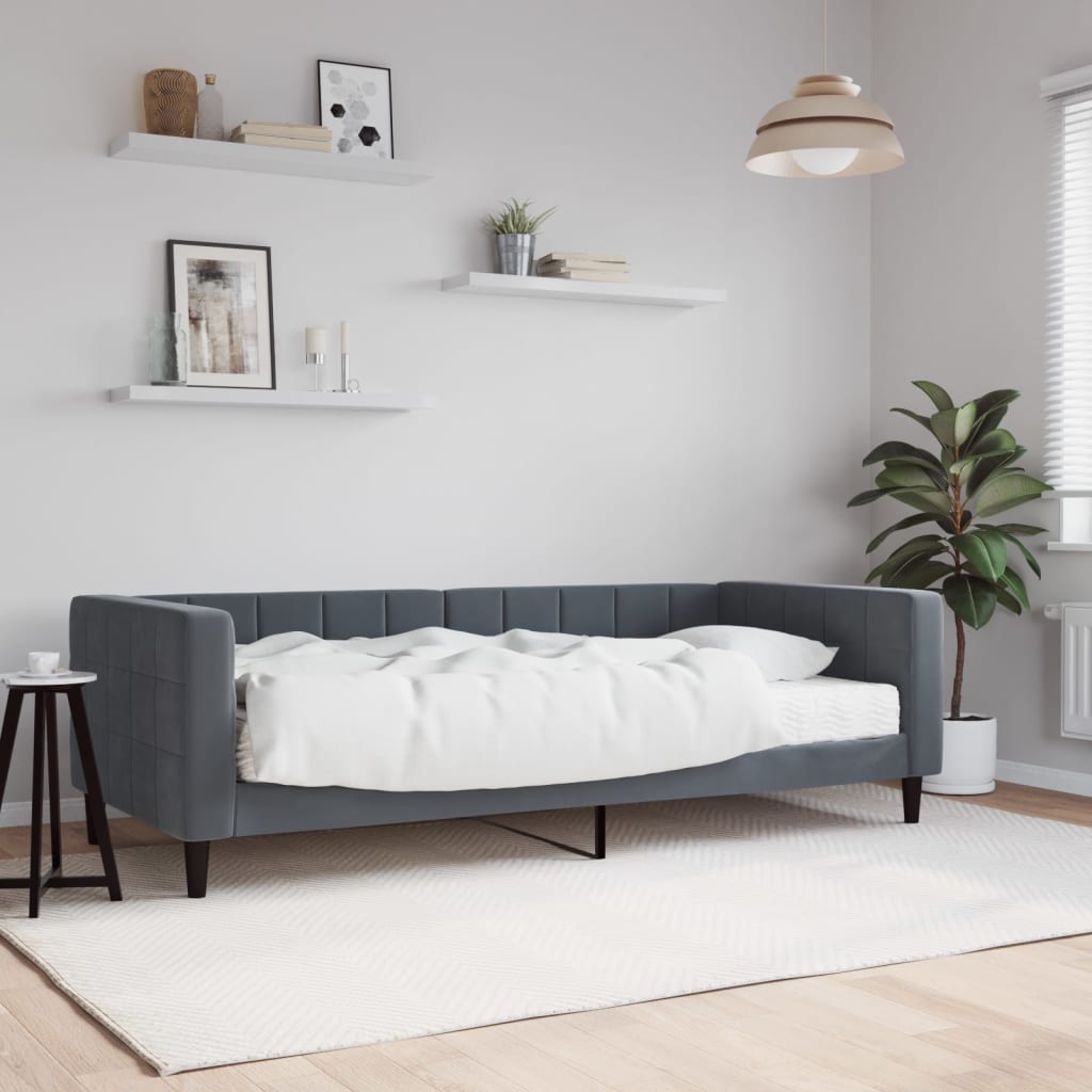 VXL8720845460556_m_en_hd_1.jpg vidaXL Denná posteľ s matracom tmavosivá 90x190 cm zamat – Obrázok 1